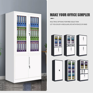 Armoire <span class=keywords><strong>de</strong></span> rangement en métal moderne <span class=keywords><strong>à</strong></span> 2, 3 ou 4 portes, en acier, couleur brun rustique, avec serrure <span class=keywords><strong>à</strong></span> clé et fonction réglable, 4 tiroirs, mobilier <span class=keywords><strong>de</strong></span> <span class=keywords><strong>bureau</strong></span> - Product Image 3