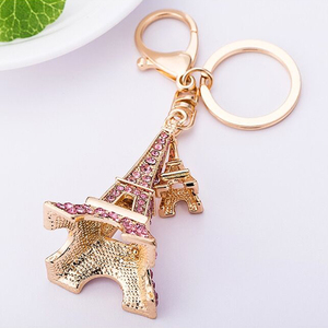 2024 Paris hot sell creative cute portachiavi <span class=keywords><strong>torre</strong></span> <span class=keywords><strong>Eiffel</strong></span> invia portachiavi auto fidanzata portachiavi con strass - Product Image 2