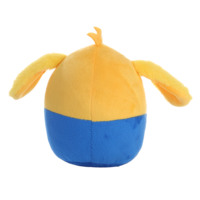 Peluche chien ronde jaune et bleue, jouet en peluche doux et moelleux avec logo CCD, adorable coussin chiot à longues oreilles, cadeau