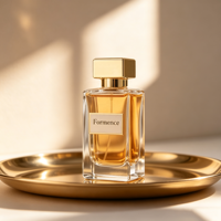Flacons de parfum en verre de luxe fantaisie 50 ml et 30 ml avec pulvérisateur à pompe et impression sérigraphique avec boîte Formence Marque DPB Modèle