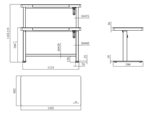 Tempered Glass Top điện chiều cao có thể điều chỉnh PC ngồi đứng bàn bảng với ngăn kéo - Product Image 6