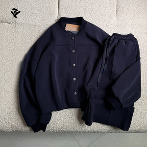 Tuta in Cotone Personalizzata con Bottoni <span class=keywords><strong>Abbigliamento</strong></span> Femminile di Alta Qualità Set Due Pezzi Felpa e Pantaloni per Autunno Inverno - Product Image 1