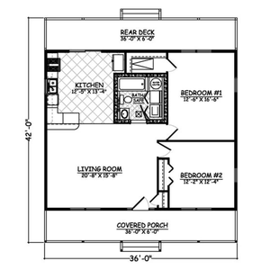 Casas de 2 dormitorios Diseños modernos Casa modular pequeña con <span class=keywords><strong>Plan</strong></span> de Casa - Product Image 2