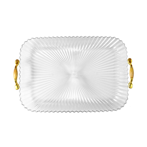 Assiettes de présentation en <span class=keywords><strong>plastique</strong></span> bon marché pour décoration de sous-assiette de mariage Assiettes de table de mariage en vrac avec poignée - Product Image 3