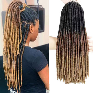 Extensiones de Cabello Tejidas a Crochet Goddess Gypsy de 18 Pulgadas, Pre-Enlazadas, Lisas, Suaves, Tipo Faux Locs, con Proceso Químico de Tinte - Product Image 1
