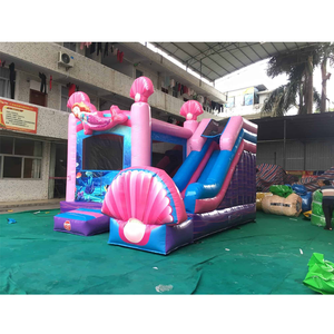 Château gonflable pour enfants, combo sirène, avec toboggan, châteaux gonflables pour enfants, aire <span class=keywords><strong>de</strong></span> jeux gonflable rose - Product Image 2