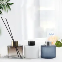 100ml 200ml Rond Givré Reed Diffuseur Bouteille En Verre Aroma Diffuseur Bouteille