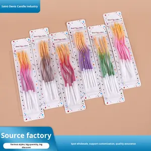 Colorato a spirale curva gradiente di compleanno candele di paraffina torta di cera decorazioni per il partito per Ramadan Diwali Halloween - Product Image 2