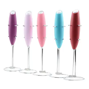 Zulay Original Milk Frother Handheld Pink/Gold