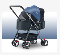 Petite poussette légère pliable à 4 roues pour animaux de compagnie pour chien chat utilisation en extérieur