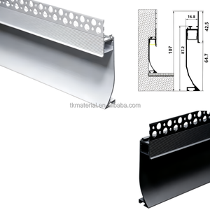Perfil <span class=keywords><strong>de</strong></span> Rodapié LED Empotrado <span class=keywords><strong>de</strong></span> Aluminio Moderno para Placas <span class=keywords><strong>de</strong></span> Yeso, Perfil Oculto para Base <span class=keywords><strong>de</strong></span> Pared, para Hoteles, Villas y Renovaciones Residenciales - Product Image 5