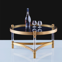 Table basse moderne scandinave en acrylique transparent avec structure en acier inoxydable, durable et écologique, meubles pour la maison