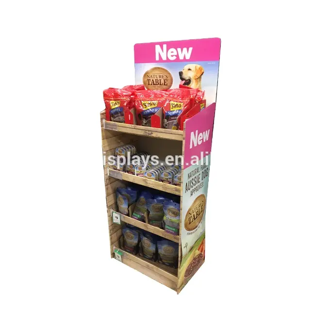 POP Wellpappe Pet Store Display Karton Treat Stand Wellpappe Display für Hunde Leckereien