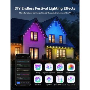 ไฟ LED LemonNova แบบเส้นยาว 25 ฟุต 18 ดวง หลายสี รุ่น Ws2812B Ic สำหรับภายนอกอาคาร ระบบสมาร์ท RGB แสงสว่างถาวร - Product Image 4