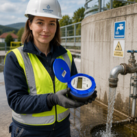 Compteur d'eau ultrasonique certifié CE MID, compteur d'eau ultrasonique en plastique IP68, avec M-Bus, RS-485, LoRaWAN, 4G, NB-IoT, prend en charge l'OEM