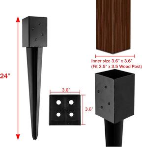 Clôture galvanisée robuste 75x75 Ancre à piquet en bois <span class=keywords><strong>Ancrage</strong></span> au sol en bois - Product Image 2