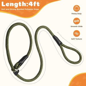 Laisse de dressage robuste pour animaux de compagnie, en nylon souple avec clip métallique, laisse tactique pour chien, mécanisme anti-emmêlement, laisse à glissière pour chien - Product Image 6