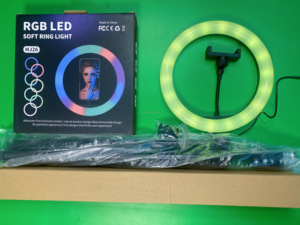 Vente en gros <span class=keywords><strong>Led</strong></span> Selfie Filler Ring Light, grand <span class=keywords><strong>cercle</strong></span>, ordinateur portable avec support pour <span class=keywords><strong>téléphone</strong></span>, 26cm RVB 10 pouces - Product Image 6