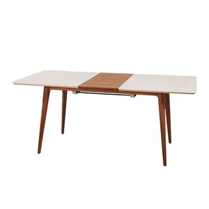 Sinewy Dining Table with Pull-Out Extension (6 and 8 Seater) Leaf- White