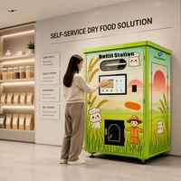 Machines distributrices personnalisées de plats chauds rapides pour usine XYZ, pour la vente de pâtes et riz surgelés pré-cuits, compatibles fours à micro-ondes doubles