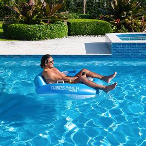 Bouée gonflable électrique PoolCandy Tuberunner bleue 114 cm, flotteur de piscine inclinable avec moteur à hélice pour adultes - Product Image 4