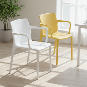 Chaise <span class=keywords><strong>de</strong></span> salle à manger convertible empilable d'extérieur en PP épais <span class=keywords><strong>de</strong></span> style nordique à prix abordable avec dossier et accoudoirs en <span class=keywords><strong>plastique</strong></span> pour la maison et la salle <span class=keywords><strong>de</strong></span> sport - Product Image 5
