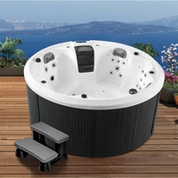 Grand massage moderne noir extérieur 4 homme rond spa portable bain à remous
