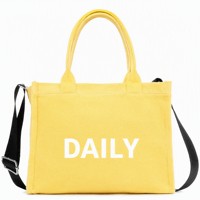 Sac fourre-tout élégant en toile jaune royal, sac à main structuré multifonctionnel, sac bandoulière durable pour les courses quotidiennes