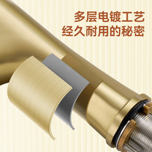 Brass Basin Faucet Single Handle <b>Deck</b> Mounted Ceramic Valve Core 2gpm Flow Rate For Bathroom Sink - Product Image 3