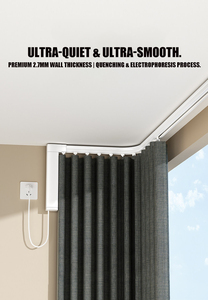 Rideaux et Voilages Motorisés à Télécommande Style Européen en Alliage d'Aluminium Isolés et Imperméables avec Rail Intégré pour Chambre à Coucher - Product Image 2