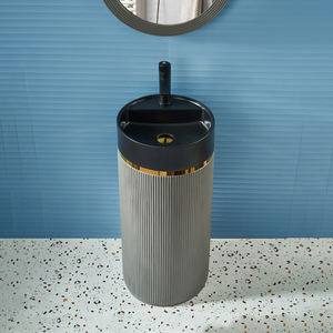 מותאם אישית צבעים מלאכותי אבן גלילי בודד רצפת הדום יוקרה יד כיור כיור למלון אמבטיה - Product Image 5