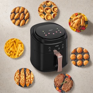 Freidora de Aire Digital de Nuevo Diseño Sin Aceite, Horno de Cocción Redondo de Plástico Plateado de 6L 8L 15L, Control Inteligente - Product Image 1