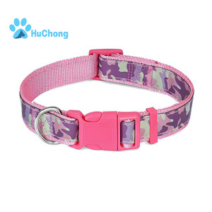 <span class=keywords><strong>Collar</strong></span> de camuflaje para perro, accesorio reflectante de nailon ajustable, color rosa - Product Image 1