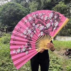 Custom Logo 90Cm Large Size <b>Bamboo</b> Hand Fan High Premium Promotion Folding Fan for Wall Decoration Advertisement Events - Product Image 3