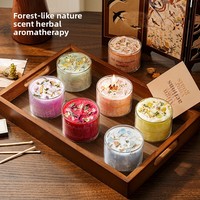 Lilin Aromaterapi Herbal Kristal Beraroma Freesia, Lilin Kedelai Buatan Tangan, Ornamen Aroma Bunga Es Taman Mistis, Hadiah Mewah