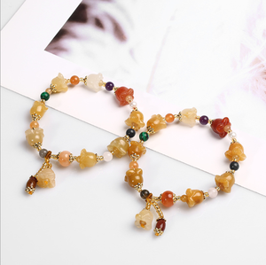 उच्च गुणवत्ता प्राकृतिक लाइटर शाही जेड पुखराज कंगन घंटी फूल आकर्षण कंगन महिलाओं के लिए महिलाओं - Product Image 6