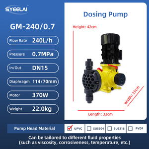 Bomba de Diafragma Serie GM 240LPH 0.7MPa para Tratamiento de Agua, Dosificación de Productos Químicos <span class=keywords><strong>PAC</strong></span>/<span class=keywords><strong>PAM</strong></span>, Bomba Dosificadora con Caudal Ajustable OEM - Product Image 1