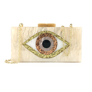 <strong>Solid</strong> <strong>Black</strong> Patchwork Glitter Evil Eye Acrylic PVC Plastic Box Clutches Summer Beach Travel Evening Handbags Women Acrylic <strong>Bags</strong> - Product Image 5
