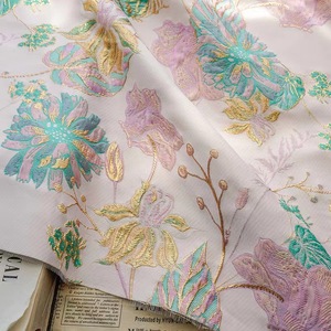 Alambre dorado 3D flor grande elegante <span class=keywords><strong>ponk</strong></span> brocado tela clásica primavera y otoño vestido de mujer tela decorativa Estilo Vintage - Product Image 3