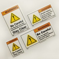 Autocollant de sécurité « Attention » M12-CAUTION, étiquette d'avertissement industrielle, autocollant adhésif, finition mate, imperméable, résistant à la chaleur