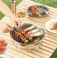 Barbecue portable jetable en acier inoxydable, sans fumée, coupe-vent, design moderne et minimaliste, pour la cuisson au charbon et la préparation de thé, idéal pour les fêtes à domicile