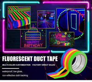 <span class=keywords><strong>Ruban</strong></span> adhésif EONBON sous lumière noire UV Fluorescent Neon Gaffer Blacklight Cloth Duct Tape - Product Image 5
