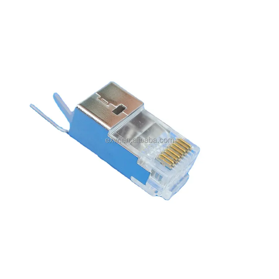 Professional EXW High Quality rj 45 cat6a stp shielded cat7 gold plated rj45 8p8c plug rj45 connector