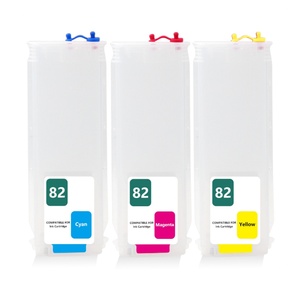 Cartouche d'encre rechargeable vide Supercolor 280ML 10 82 avec puce de réinitialisation pour imprimante HP Designjet 500 800 - Product Image 1