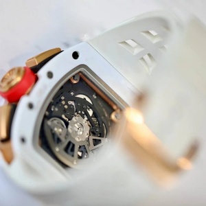 Montre de luxe en fibre de carbone avec tourbillon, design squelette, boîtier en céramique blanche, montre mécanique - Product Image 5