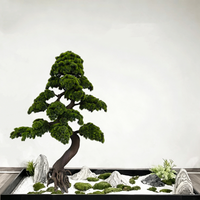 Künstlicher Plastik-Bonsai-Kiefernbaum mit Realistischen Blättern und Stamm Groß für Heim Büro Wohnzimmer Empfangstheke Dekoration
