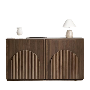 Buffet moderne Buffet Armoire de rangement Petites portes Étagères Salon Accent Bar Cuisine Ensemble 2 Armoire de rangement - Product Image 2