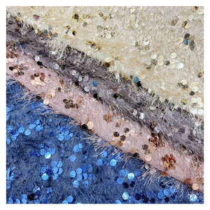 Tela de Lentejuelas Azul, Peluda, Esponjosa, con Brillo, para Vestidos de Otoño e Invierno para <span class=keywords><strong>Mujer</strong></span> - Product Image 2