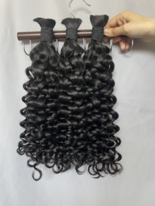 Cheveux humains à tresser pour tresses bohèmes, cheveux bouclés ondulés profonds 12A, extensions de cheveux vierges brésiliens non traités en vrac - Product Image 5