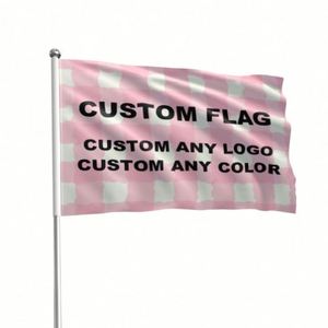 Banderas Promocionales Personalizadas de 3x5 pies, Impresión a Doble Cara o a Una Cara, Poliéster, Gran Tamaño, Bandera Publicitaria con Logotipo Personalizado - Product Image 1